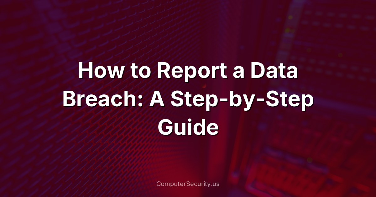 How to Report a Data Breach: A Step-by-Step Guide