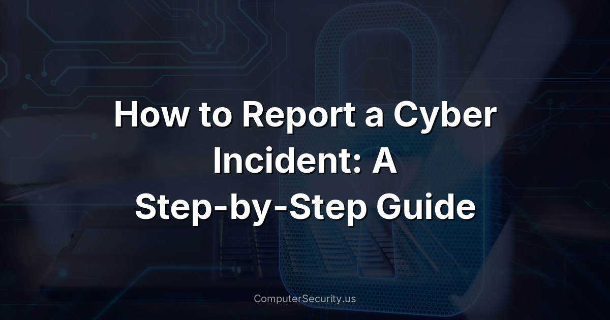 How to Report a Cyber Incident: A Step-by-Step Guide