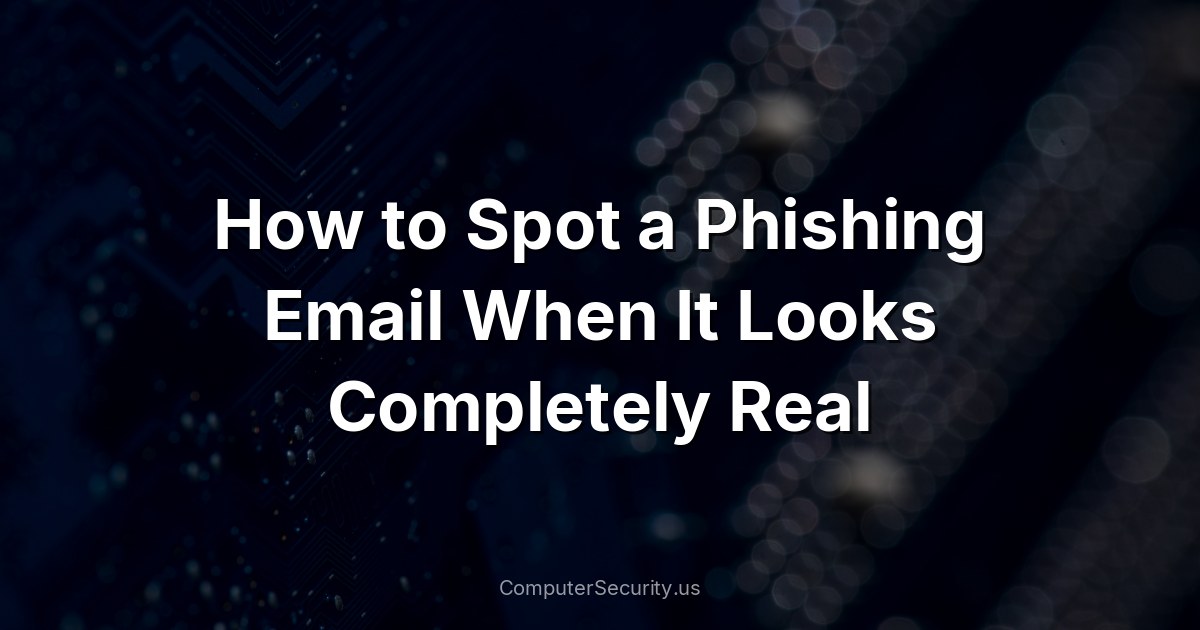 How to Spot a Phishing Email When It Looks Completely Real