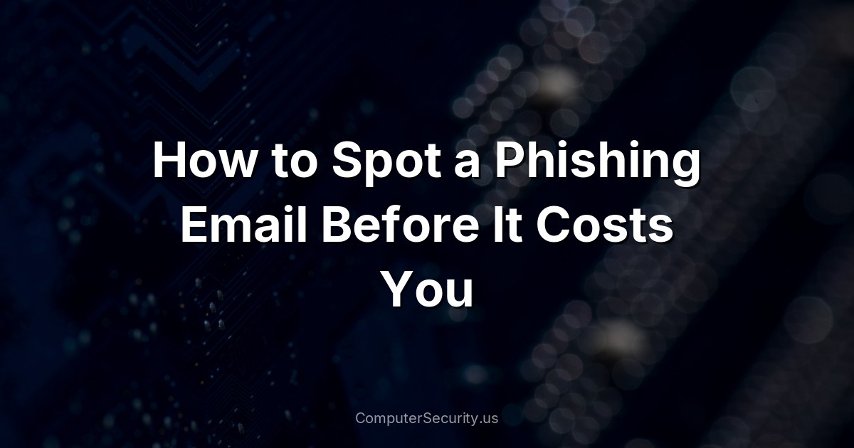 How to Spot a Phishing Email Before It Costs You