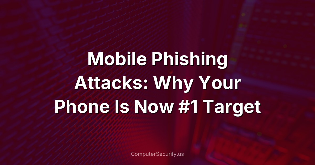 Mobile Phishing Attacks: Why Your Phone Is Now #1 Target
