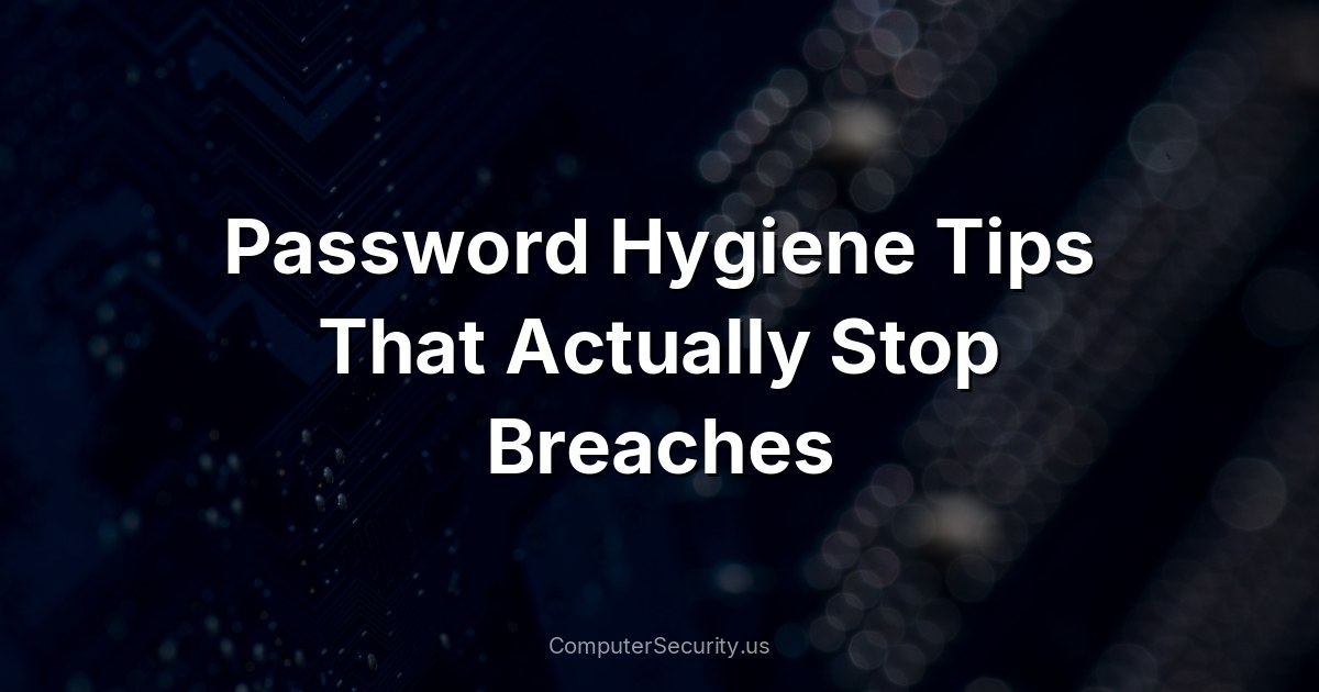 Password Hygiene Tips That Actually Stop Breaches