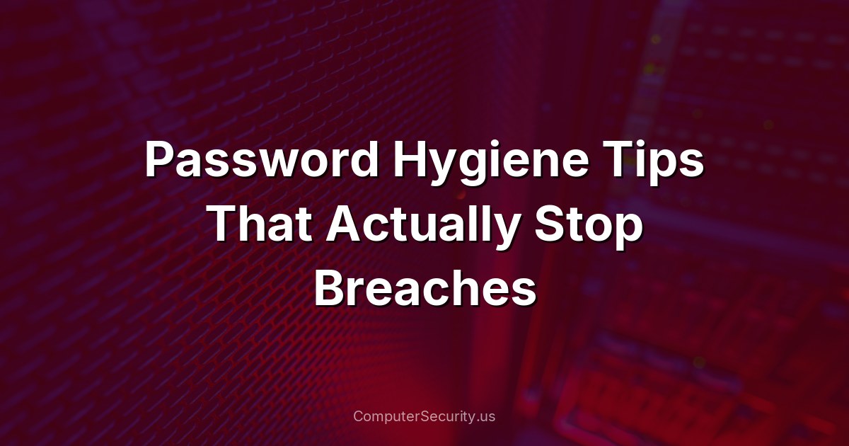 Password Hygiene Tips That Actually Stop Breaches