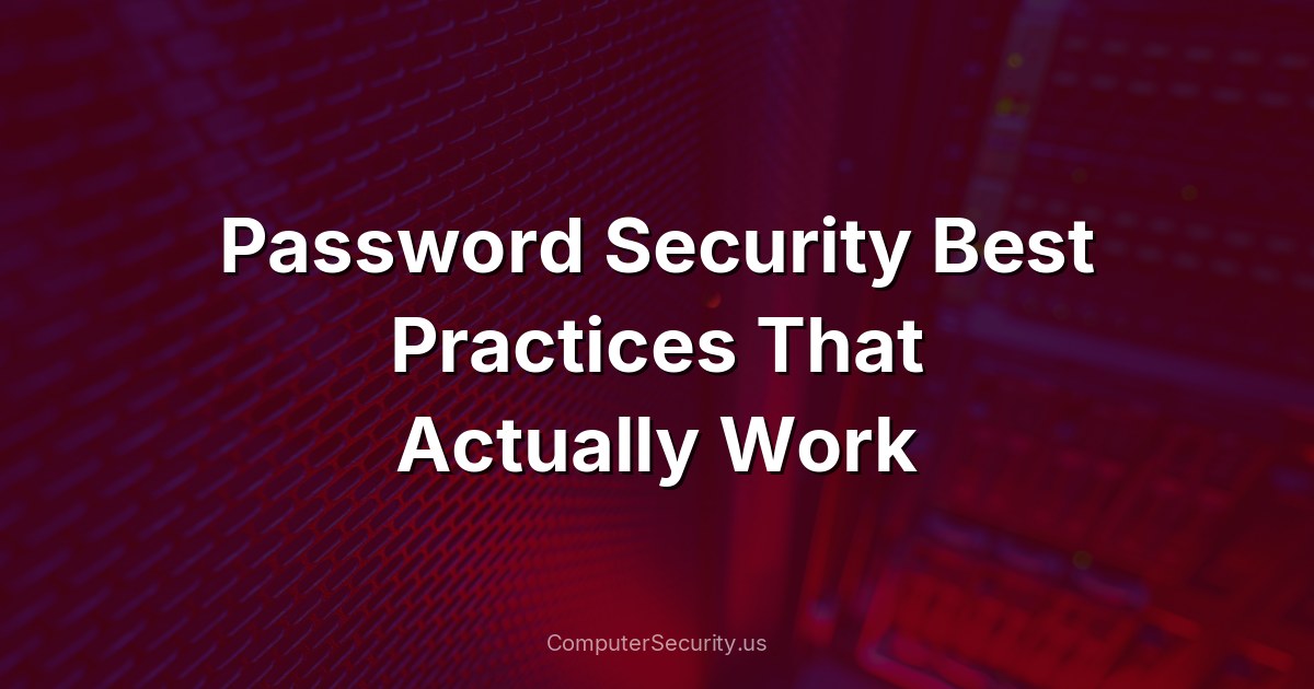 Password Security Best Practices That Actually Work