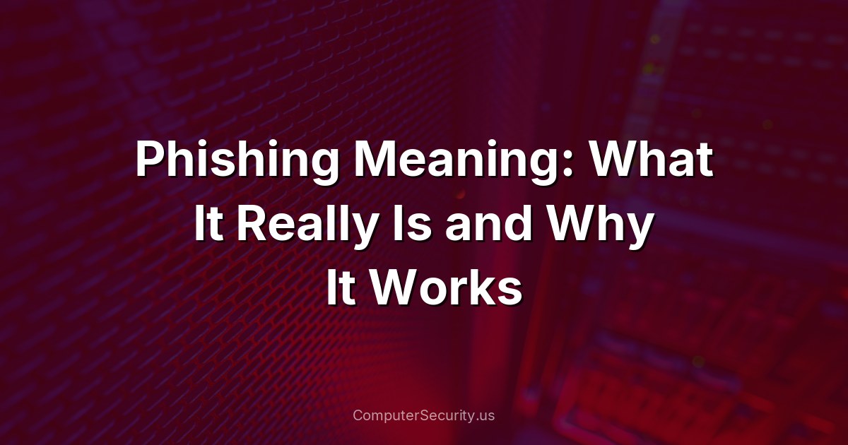 Phishing Meaning: What It Really Is and Why It Works