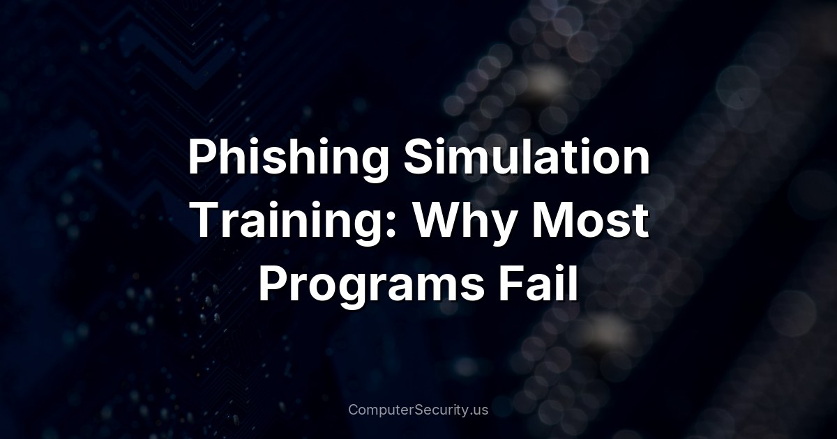 Phishing Simulation Training: Why Most Programs Fail