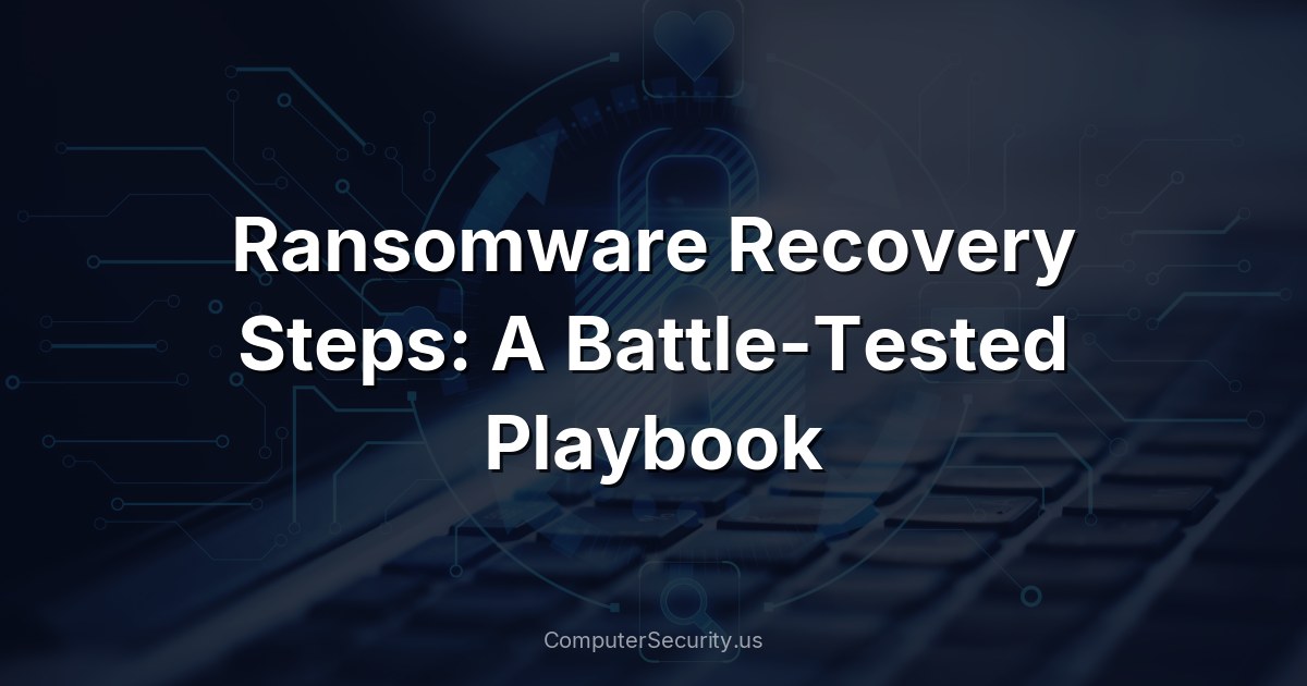 Ransomware Recovery Steps: A Battle-Tested Playbook