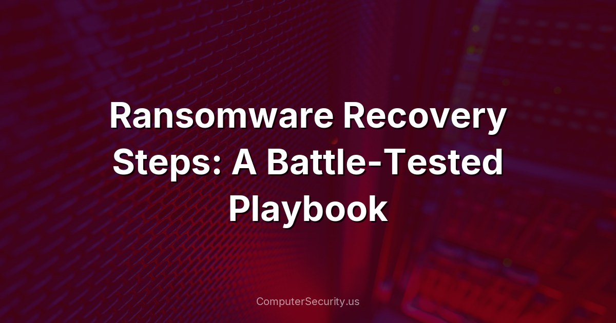 Ransomware Recovery Steps: A Battle-Tested Playbook