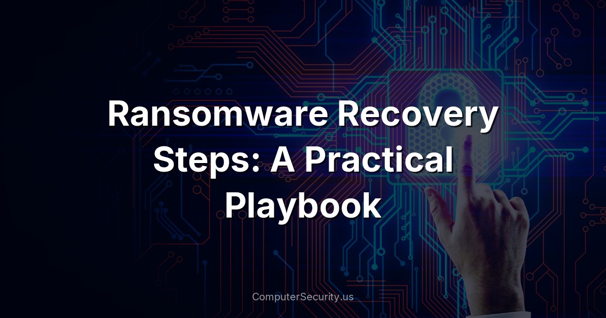 Ransomware Recovery Steps: A Practical Playbook