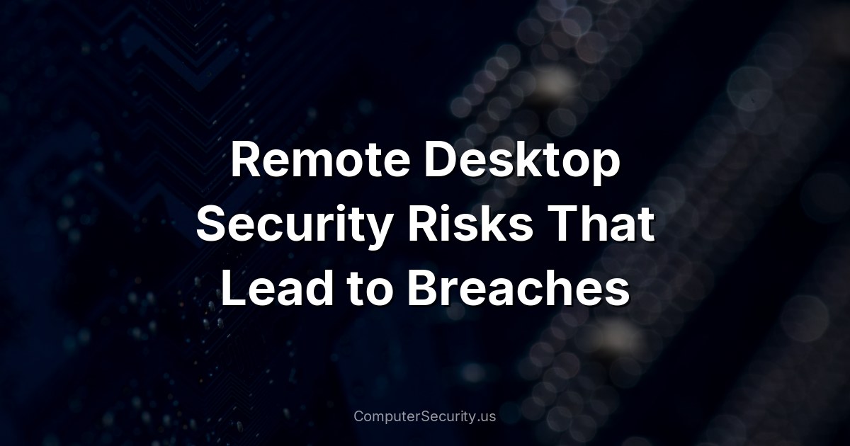 Remote Desktop Security Risks That Lead to Breaches