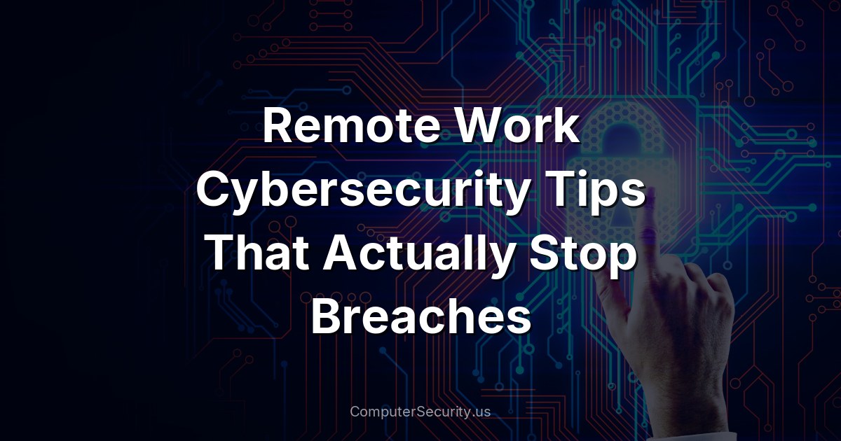 Remote Work Cybersecurity Tips That Actually Stop Breaches