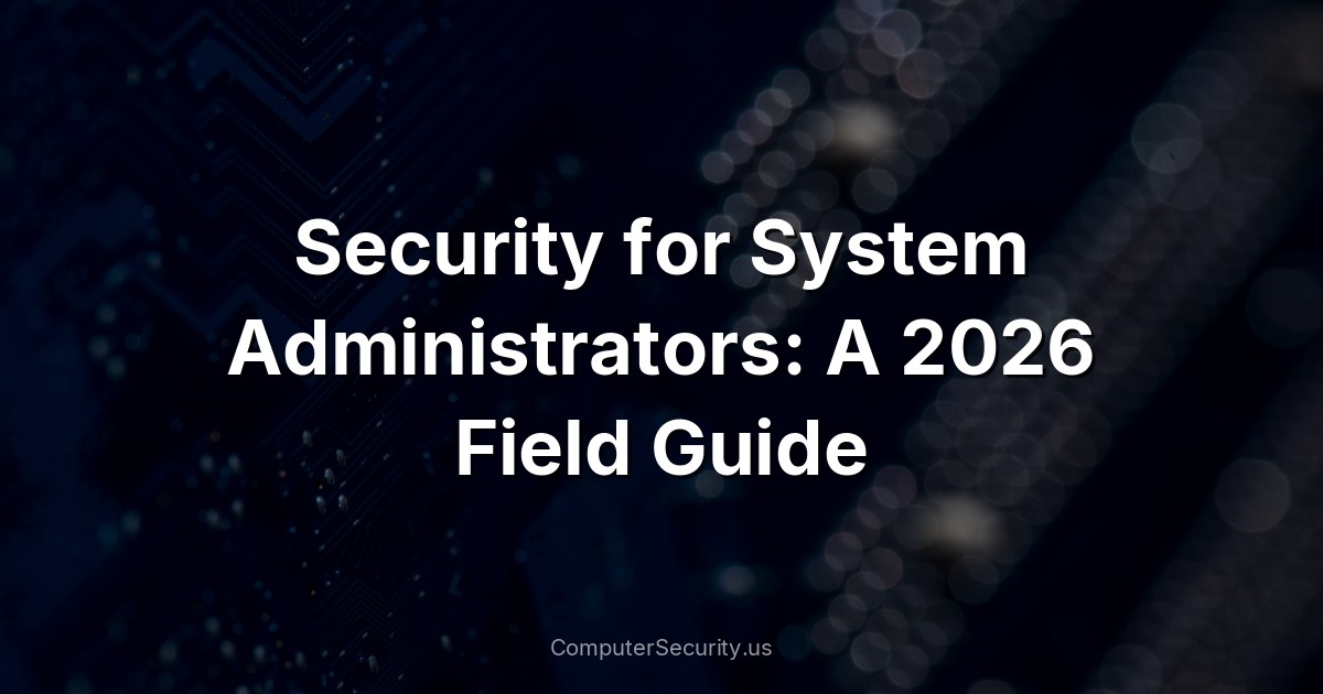 Security for System Administrators: A 2026 Field Guide