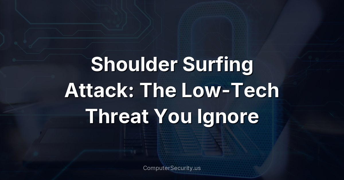 Shoulder Surfing Attack: The Low-Tech Threat You Ignore
