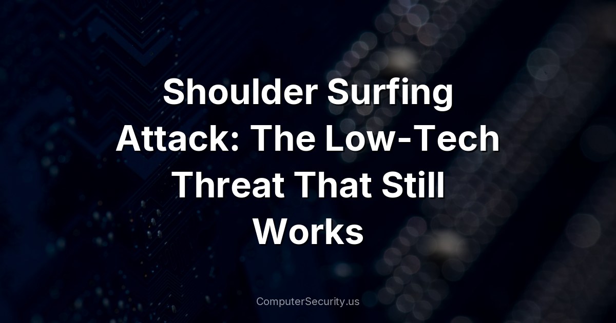 Shoulder Surfing Attack: The Low-Tech Threat That Still Works