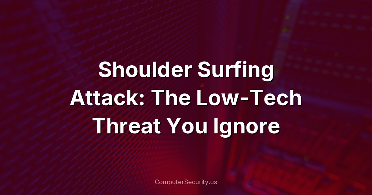 Shoulder Surfing Attack: The Low-Tech Threat You Ignore