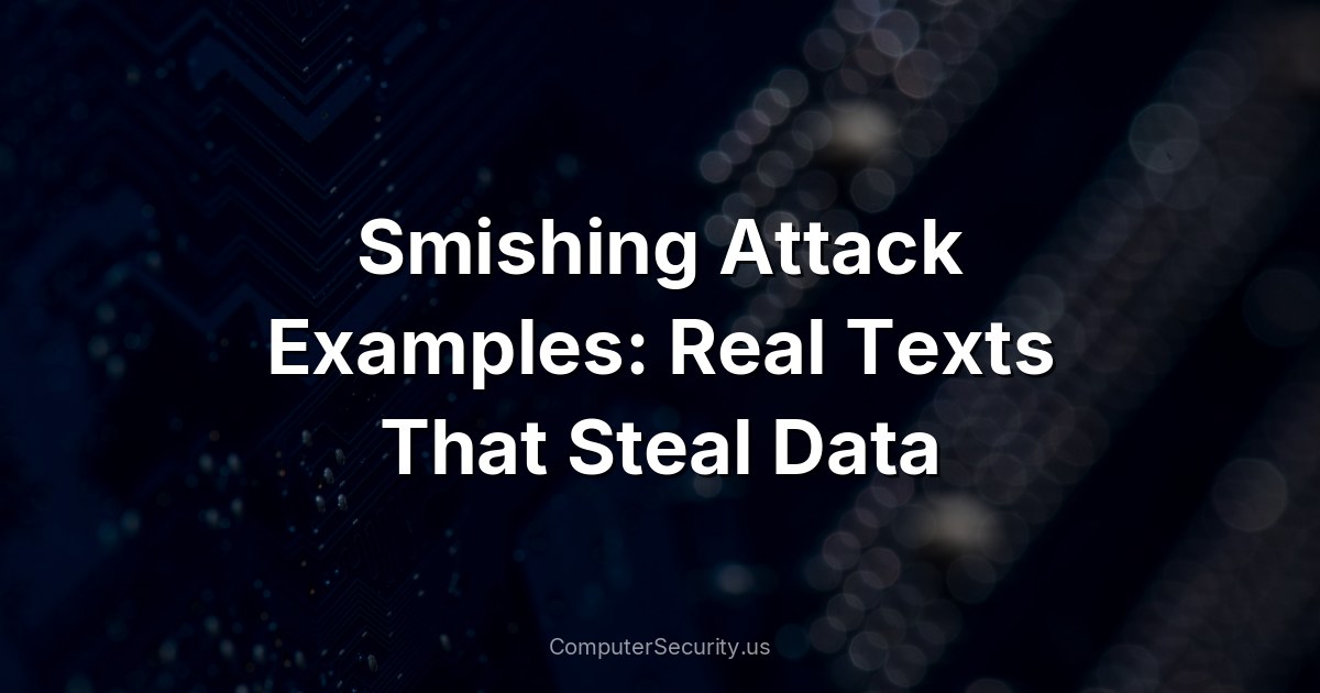 Smishing Attack Examples: Real Texts That Steal Data