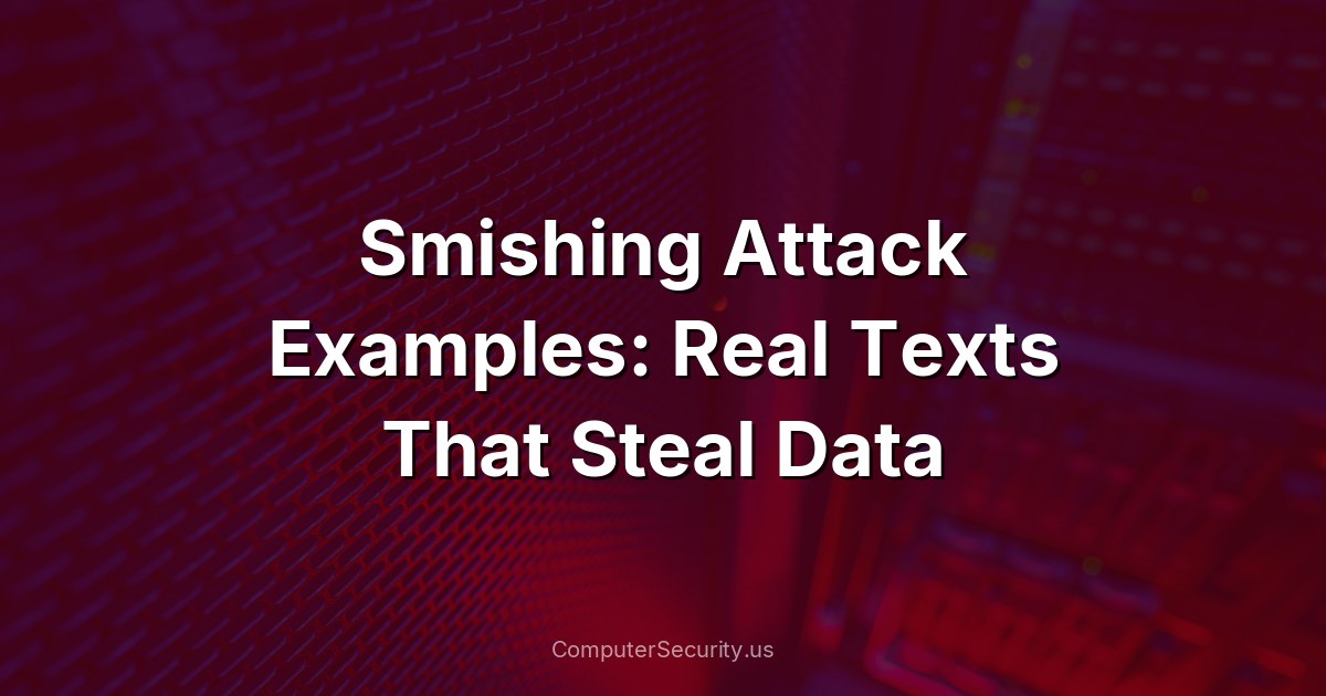 Smishing Attack Examples: Real Texts That Steal Data