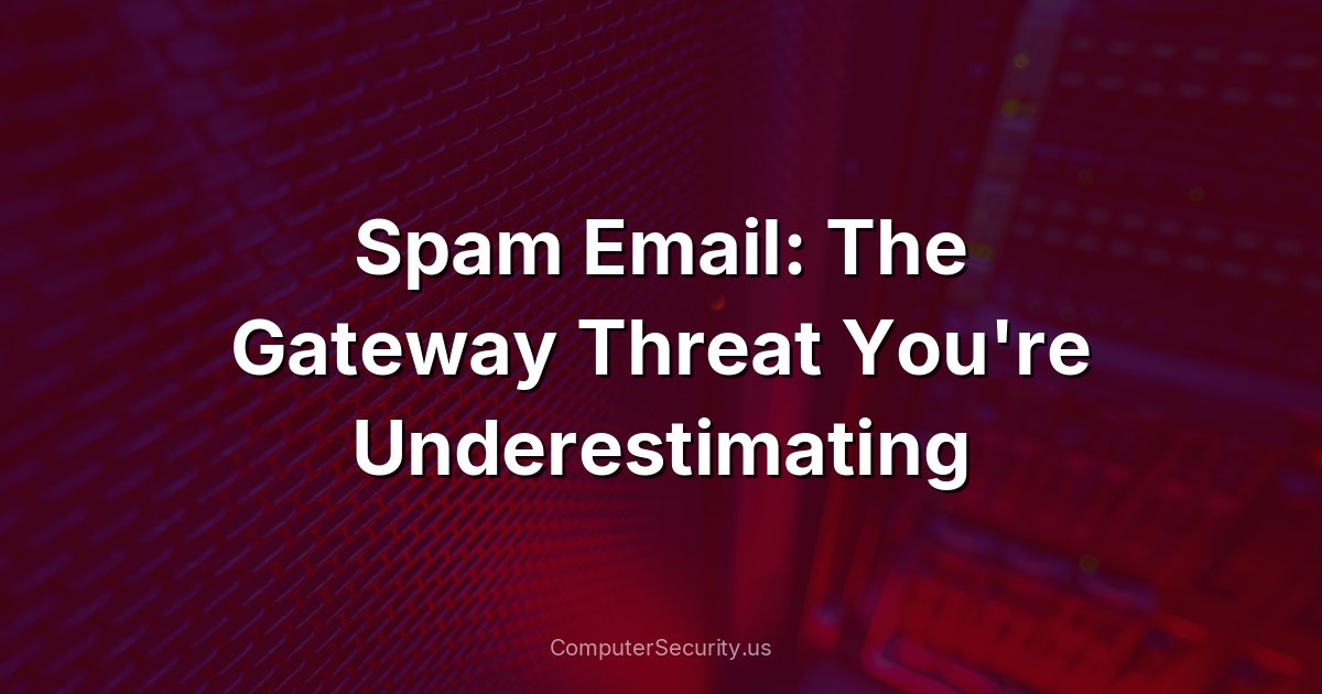 Spam Email: The Gateway Threat You're Underestimating