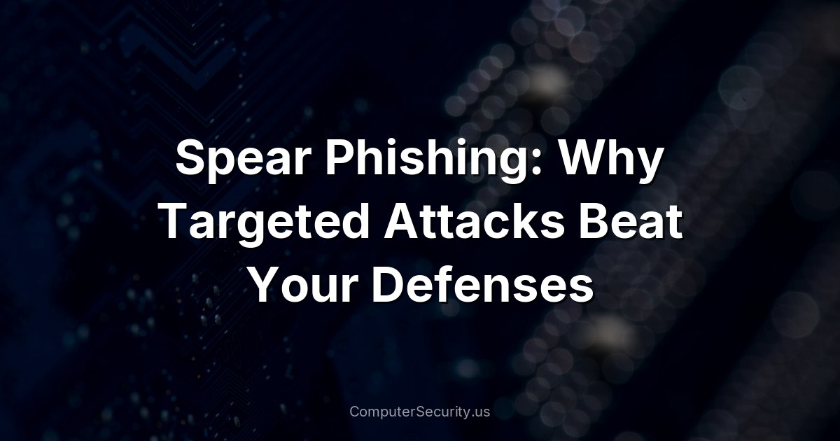 Spear Phishing: Why Targeted Attacks Beat Your Defenses