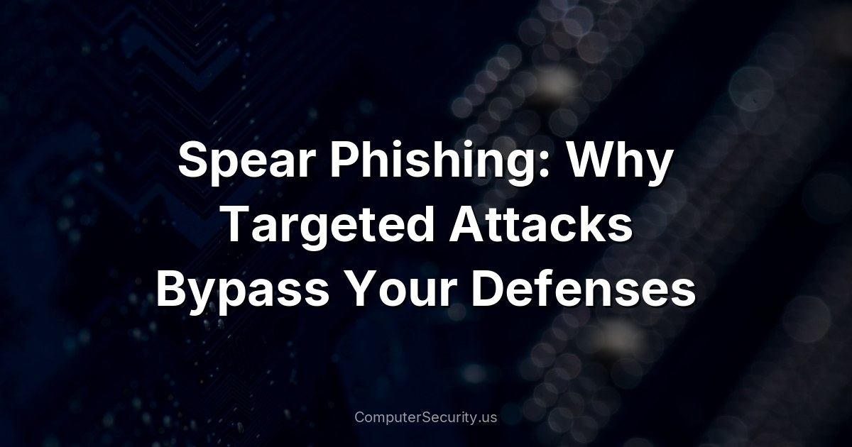 Spear Phishing: Why Targeted Attacks Bypass Your Defenses