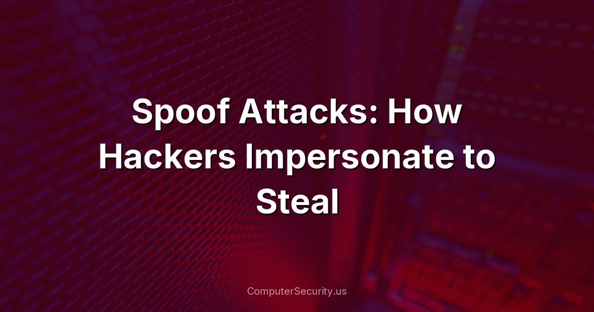 Spoof Attacks: How Hackers Impersonate to Steal