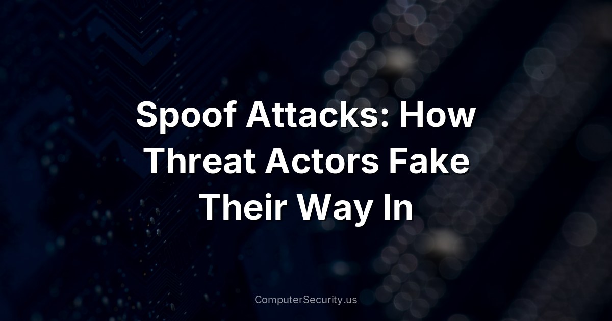 Spoof Attacks: How Threat Actors Fake Their Way In