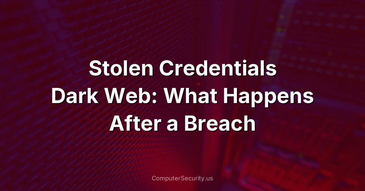 Stolen Credentials Dark Web: What Happens After a Breach