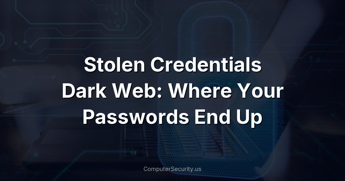 Stolen Credentials Dark Web: Where Your Passwords End Up