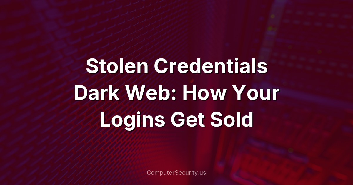 Stolen Credentials Dark Web: How Your Logins Get Sold