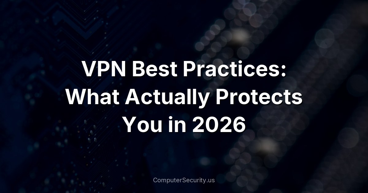 VPN Best Practices: What Actually Protects You in 2026