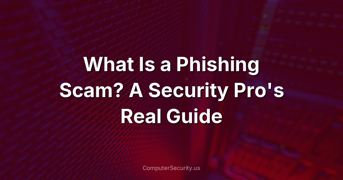 What Is a Phishing Scam? A Security Pro's Real Guide