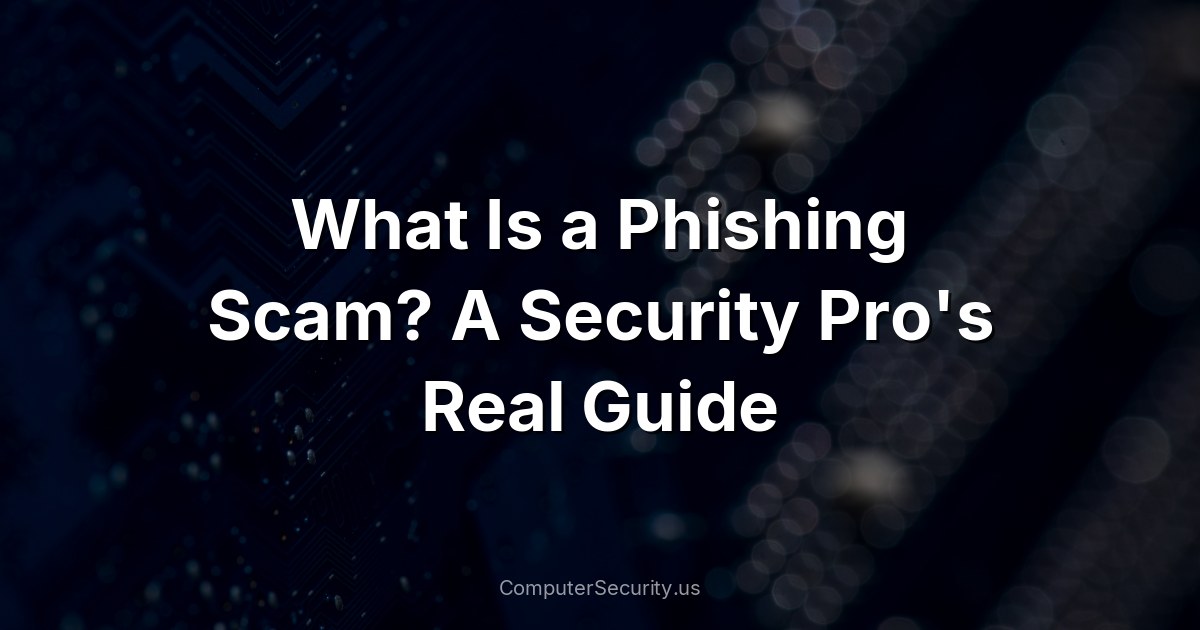 What Is a Phishing Scam? A Security Pro's Real Guide