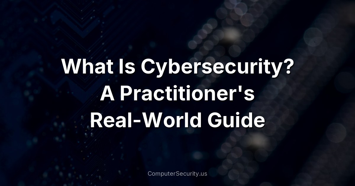 What Is Cybersecurity? A Practitioner's Real-World Guide