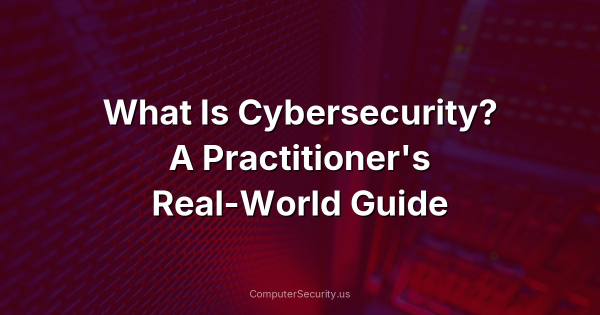 What Is Cybersecurity? A Practitioner's Real-World Guide