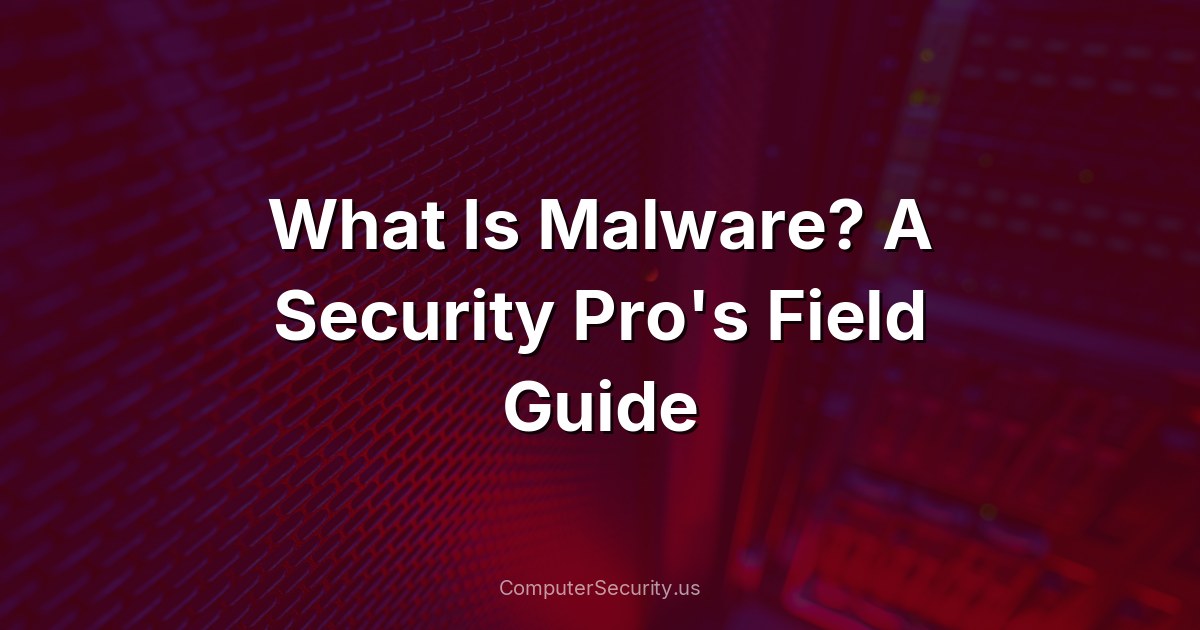 What Is Malware? A Security Pro's Field Guide