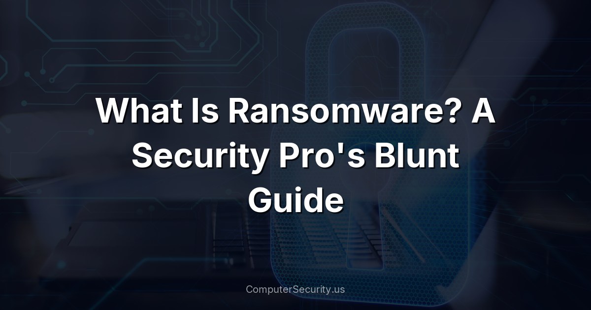 What Is Ransomware? A Security Pro's Blunt Guide