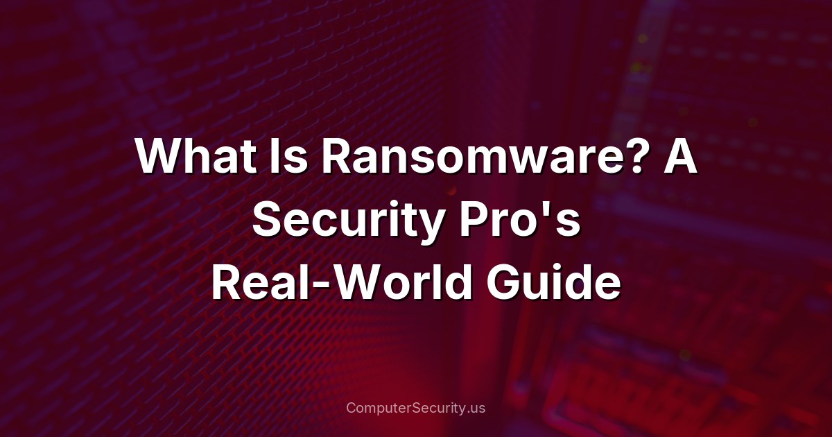 What Is Ransomware? A Security Pro's Real-World Guide